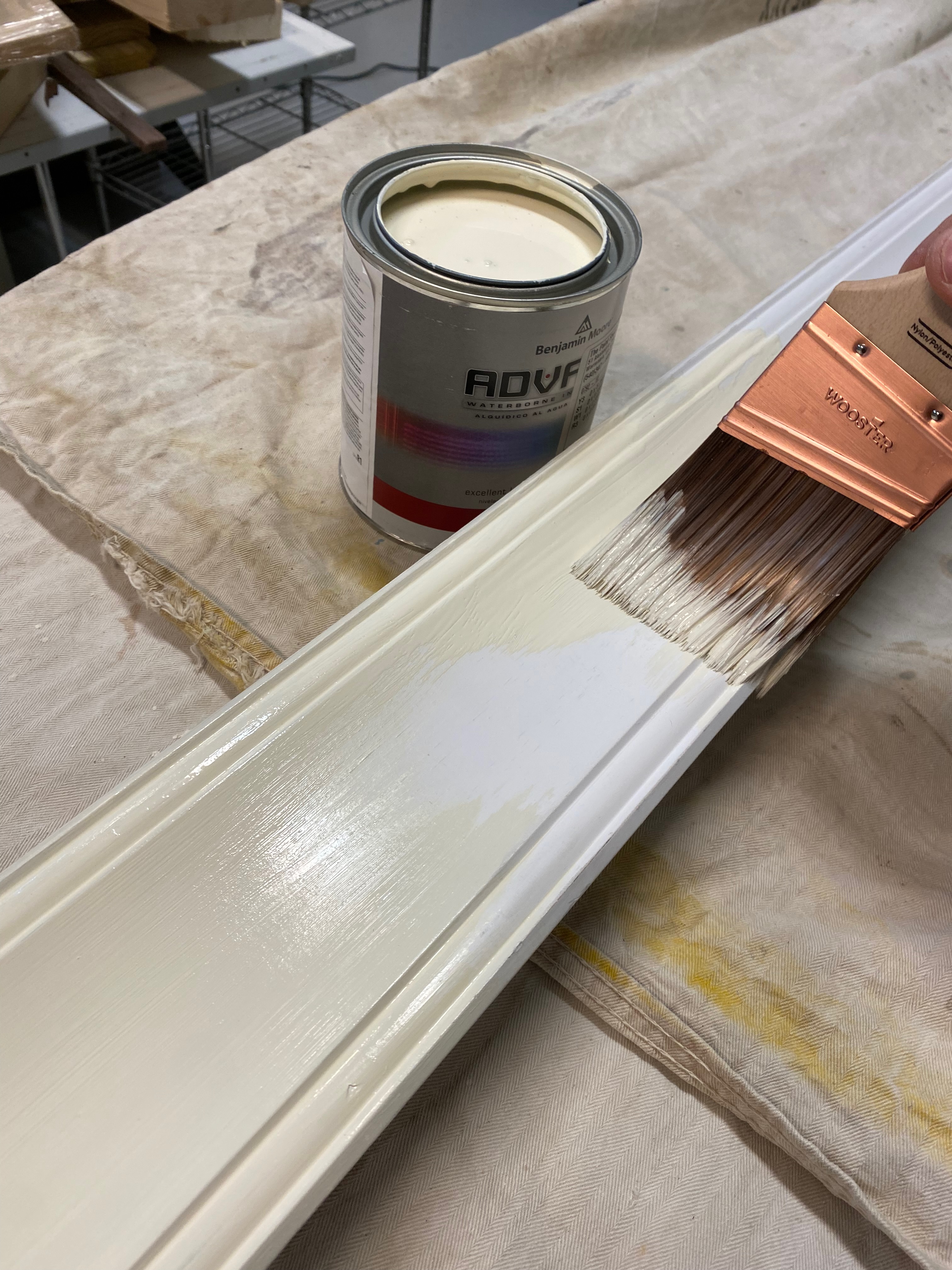 Painting crown molding